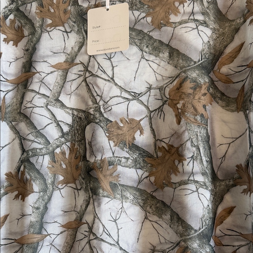 DAVI & DANI Camouflage Long Sleeve Mesh Top - Gray and Brown - Picture 4 of 8